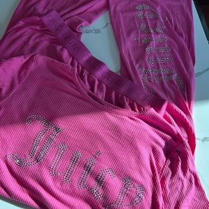 juicycouture pink rhinestone sleep set